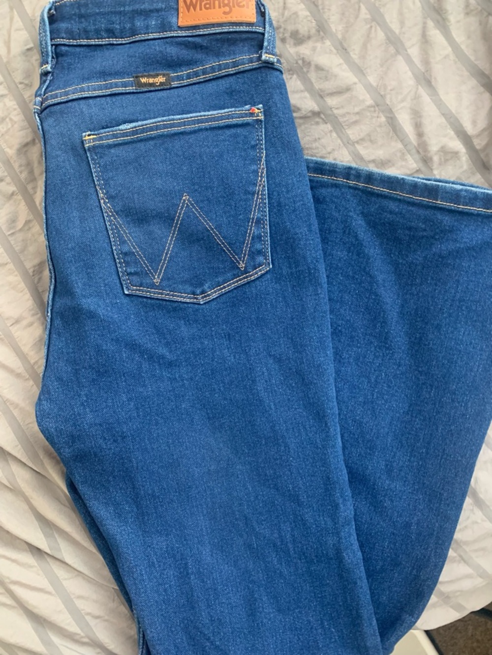 Wrangler Blue Denim Straight-Leg Jeans
